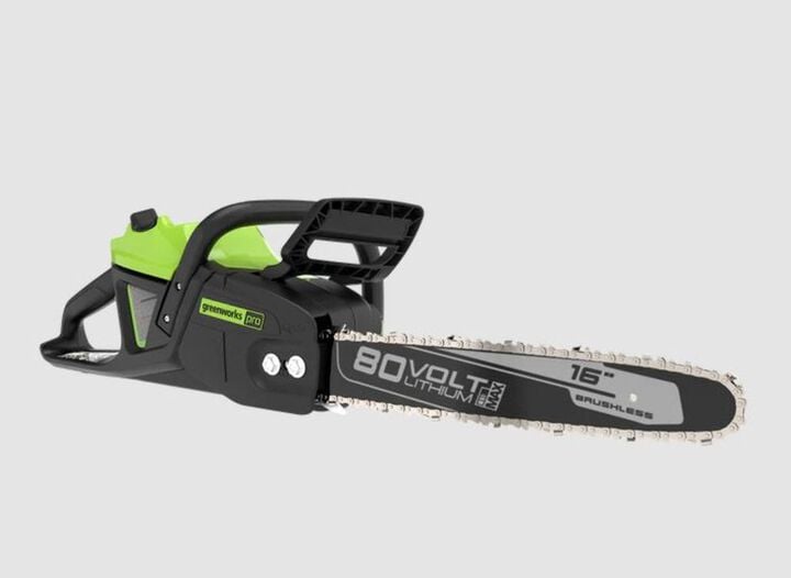 Greenworks 16in 80V Brushless Chainsaw with 4Ah Battery & Rapid Charger Kit, large image number 1