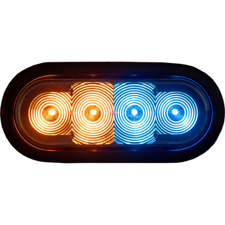 Buyers Products Company 6 Inch LED Oval Strobe Light with Amber/Blue LEDs and Clear Lens, large image number 2