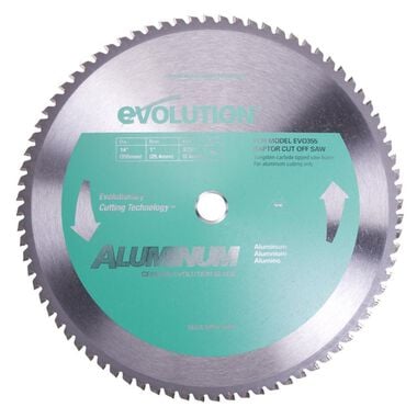 Evolution Power Tools 14 in. 80 Tooth Aluminum Tungsten Carbide-Tipped Cutting Blade