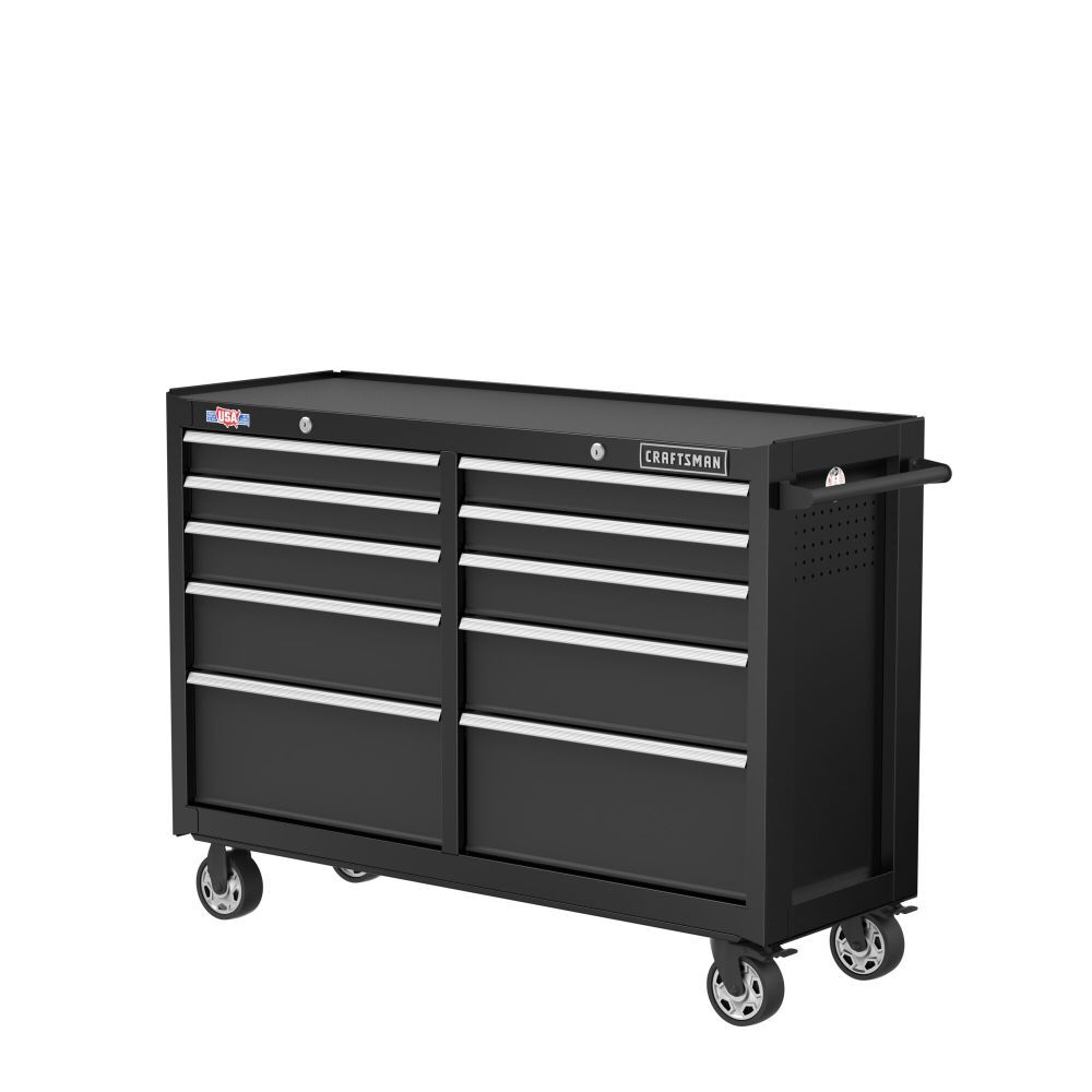 CRAFTSMAN S2000 52 Inch 10-Drawer Rolling Tool Cabinet – CMST98273BK