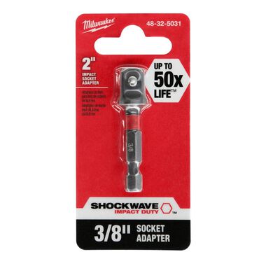 Milwaukee SHOCKWAVE 1/4 in. Hex Shank to 3/8 in. Socket Adapter, large image number 3
