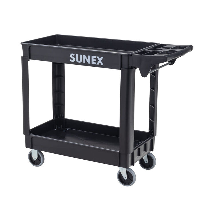Sunex Standard Heavy-Duty 2-Shelf Utility Cart Black