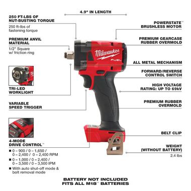 Milwaukee M18 FUEL™ 1/2 Compact Impact Wrench w/ Friction Ring