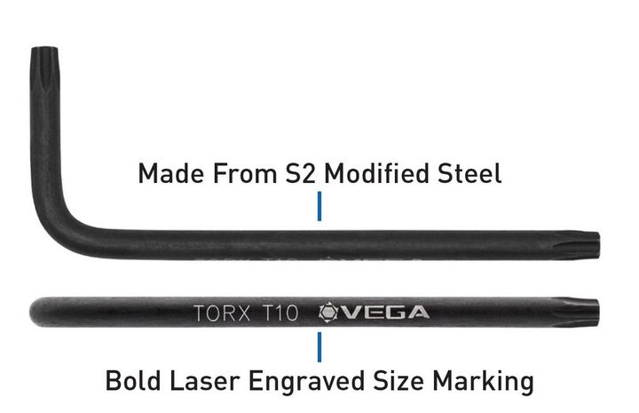 Vega Ball-End Hex L-Key Set - Inch, Long, 10 Piece, large image number 1