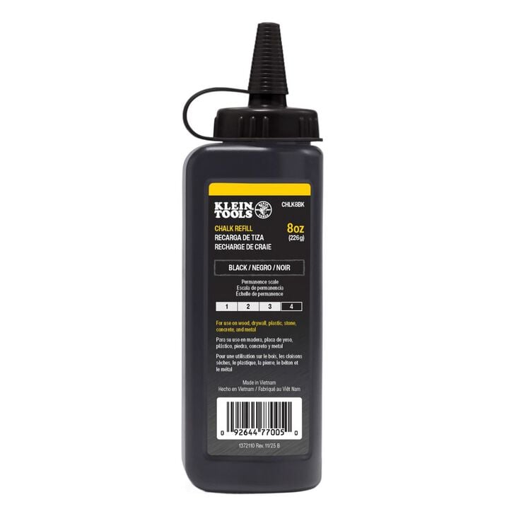 Klein Tools Professional Chalk Line Chalk Refill Black
