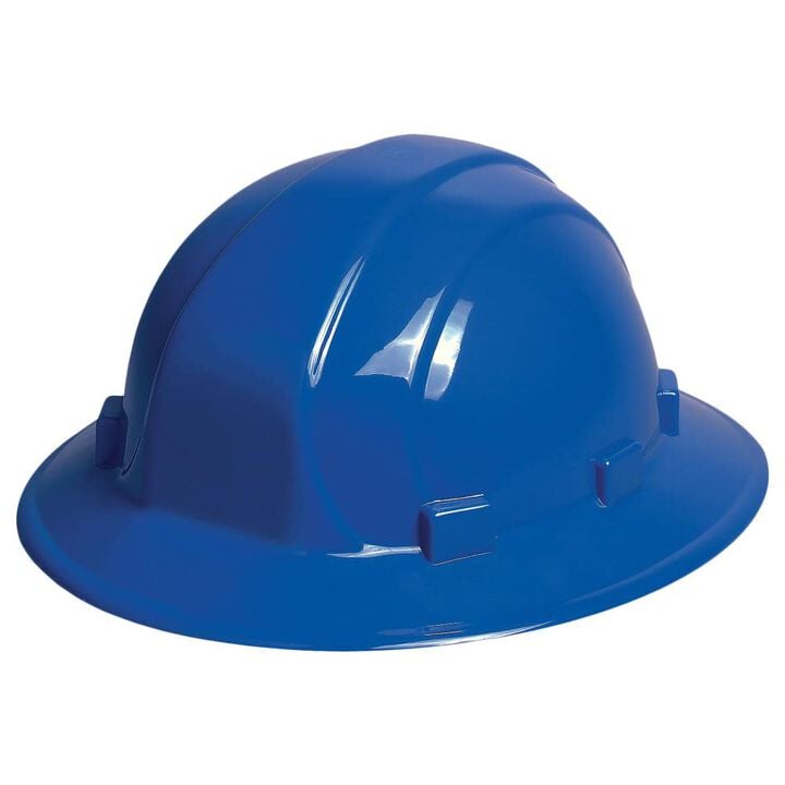 Delta Plus Omega II Full Brim Hard Hat with 6 Point Ratchet Suspension Blue