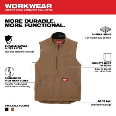 Milwaukee Heavy Duty Sherpa Lined Vest, large image number 1