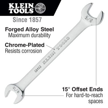 Klein Tools Open-End Wrench 3/8in 7/16in Ends, large image number 1