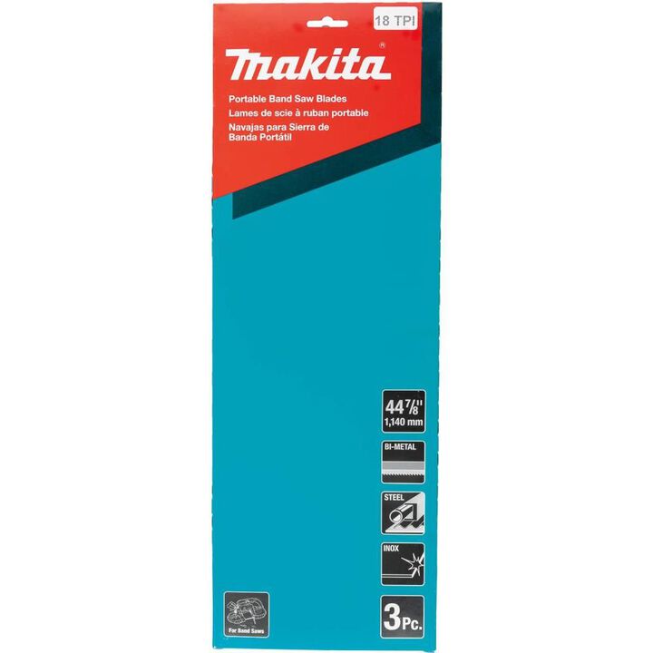 Makita 44 7/8 Inch 18 TPI Bi Metal Portable Band Saw Blade 3 Pack, large image number 1