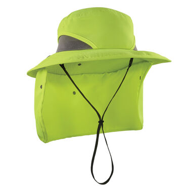 Ergodyne Ranger Hat with Neck Shade, Lime Green, S/M