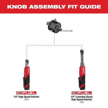 Milwaukee 1/4inch High Speed Ratchet Tall Shift Knob Assembly, large image number 1