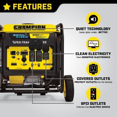 Champion Power Equipment 6250-Watt Open Frame Inverter with Quiet Technology, large image number 3