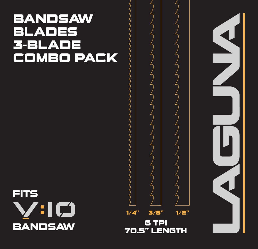Laguna Tools 1/4 Inch, 3/8 Inch and 1/2 Inch x 70.5 Inch Bandsaw Blade Combo Pack, large image number 1