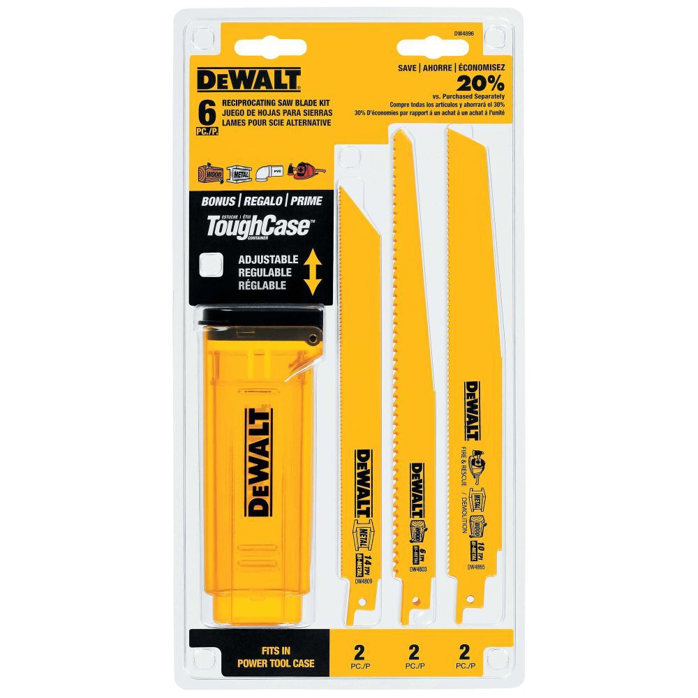 DEWALT Bi-Metal Reciprocating Saw Blade 6-Pack with Telescoping Case, large image number 9