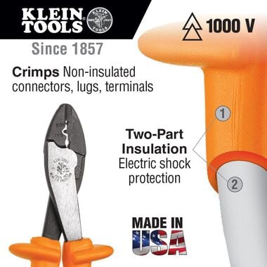 Klein Tools Insulated Crimping/Cutting Tool, large image number 1