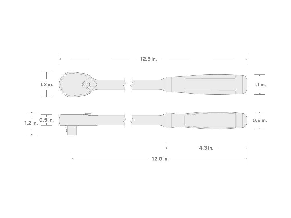 Tekton 3/8 Inch x 12 Inch Non-QR Comfort Grip Long Ratchet, large image number 7