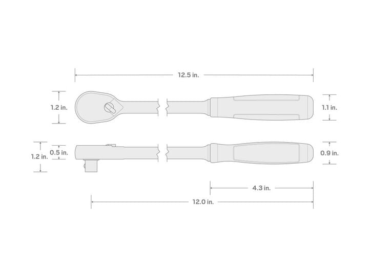 Tekton 3/8 Inch x 12 Inch Non-QR Comfort Grip Long Ratchet, large image number 6