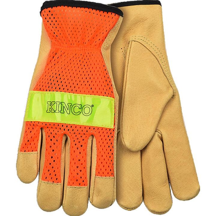 Kinco Hi-Vis Orange Mesh & Grain Pigskin Palm Glove XL
