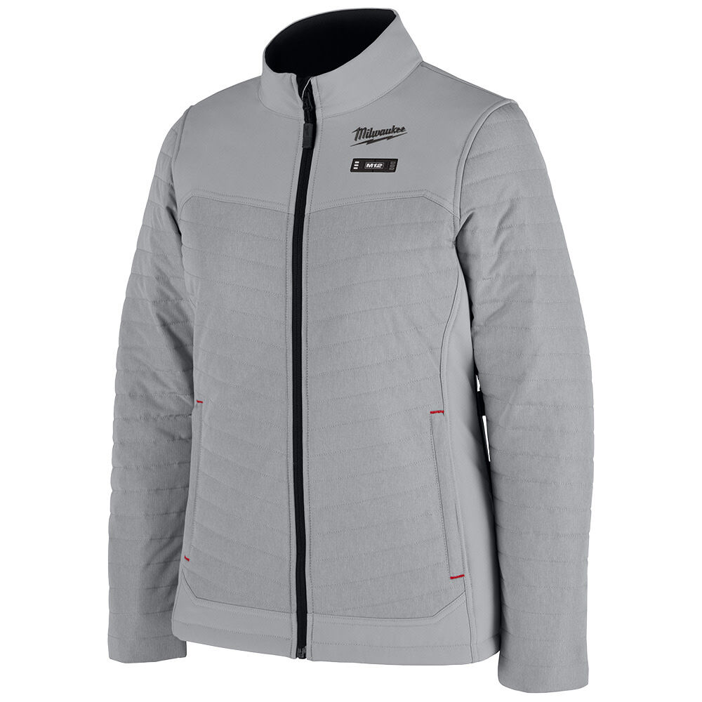 Milwaukee M12 12V Womens Heated Axis Jacket with Battery, Gray, Size XL – F102G-21XL