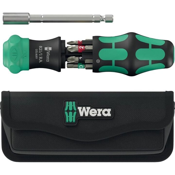 Wera Tools Kompakt 28 RA 1 Kraftform Screwdriver Bit Set with Pouch, 6 Pieces