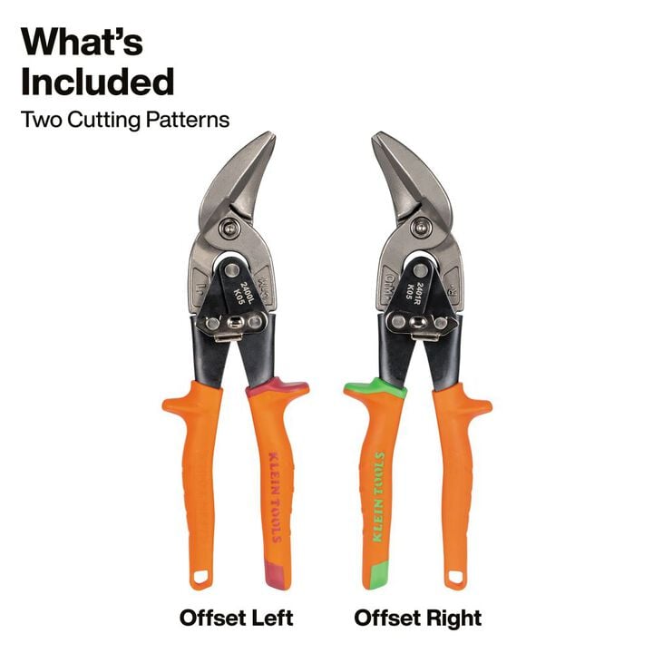 Klein Tools Left & Right Offset Aviation Snips 2 Pieces, large image number 1