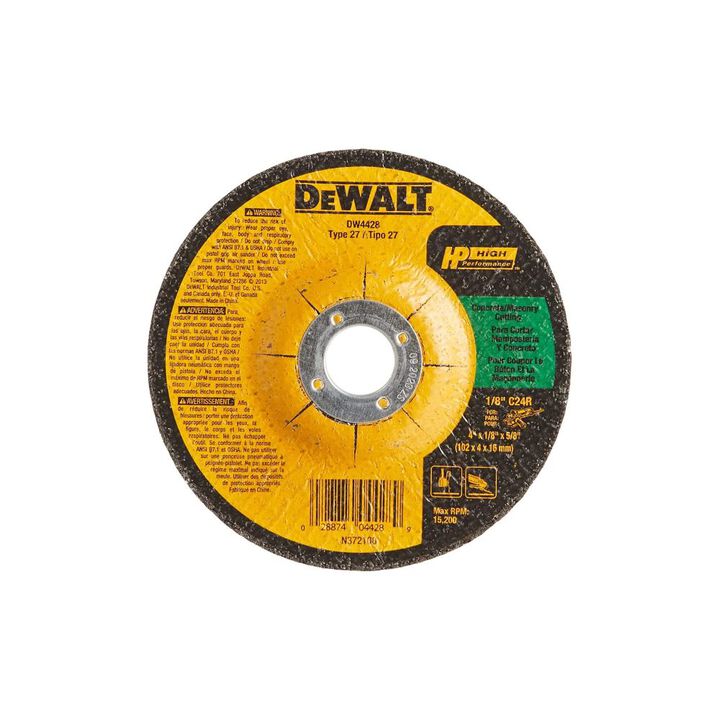 DEWALT 4 In. x 1/8 In. x 5/8 In. Masonry Cutting Wheel, large image number 1