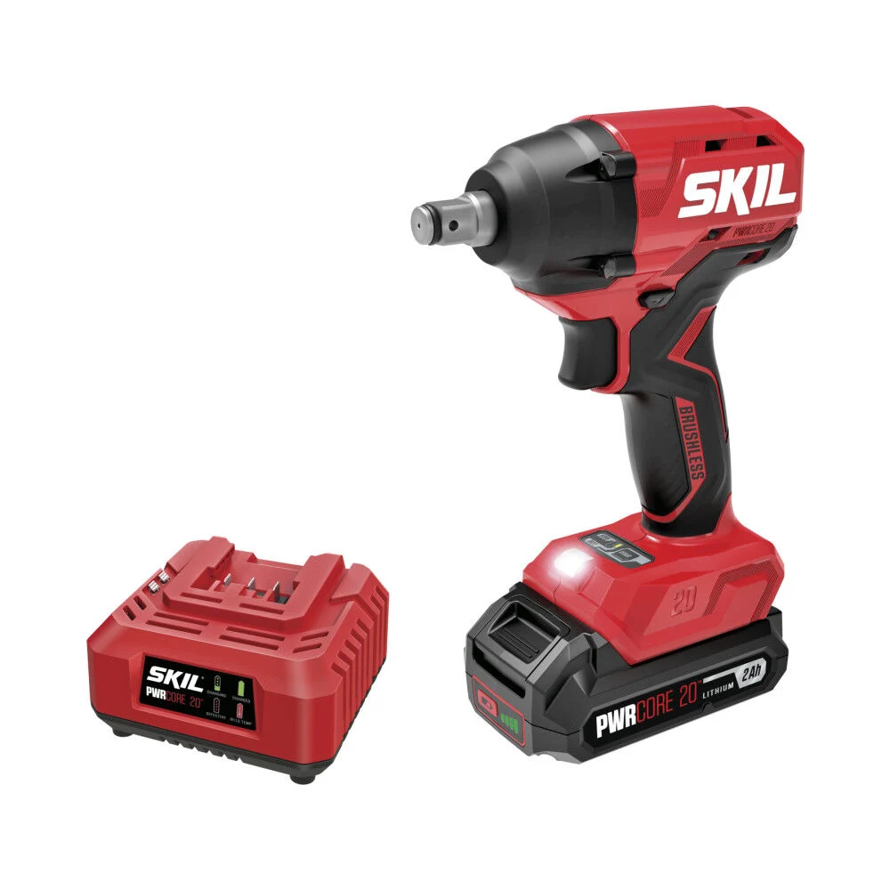 SKIL PWR CORE 20 Brushless 20V 1/2 Inch Impact Wrench Kit, large image number 1