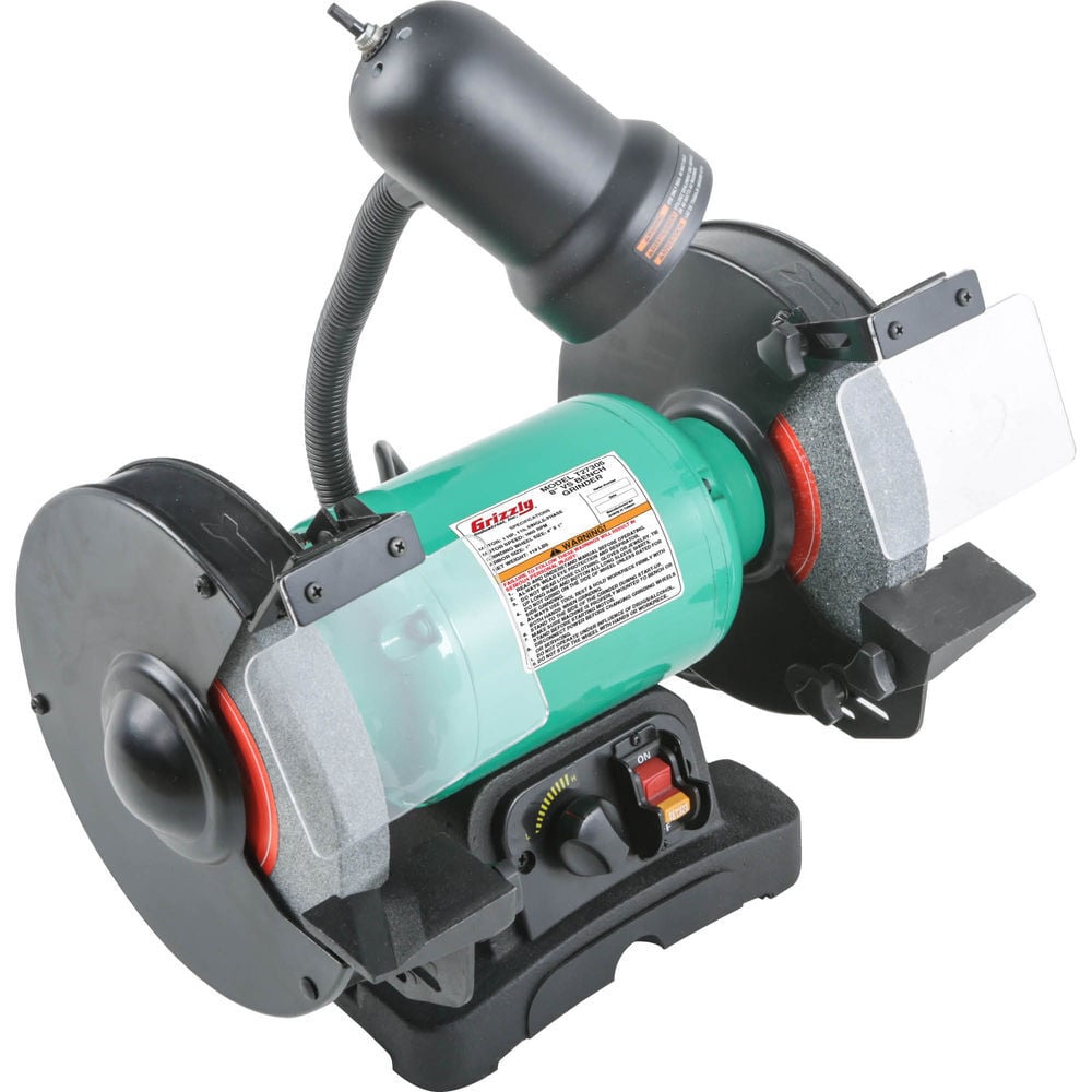 Grizzly Industrial 8 Inch Variable-Speed Bench Grinder with Light, large image number 2