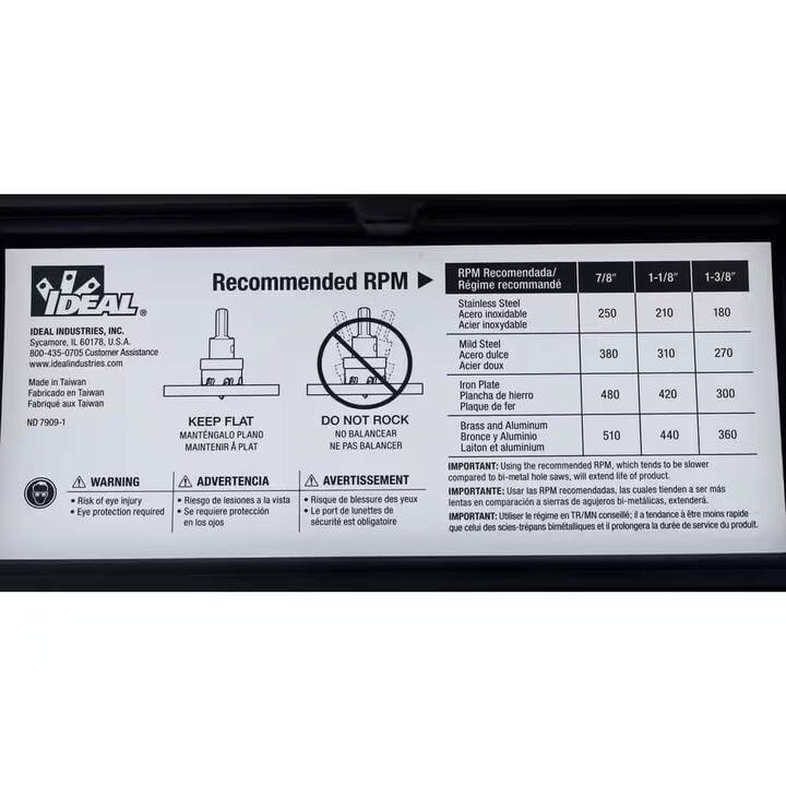 Ideal Industries TKO 8-Piece Master Electrician's Carbide-Tipped Hole Cutter Kit, large image number 4