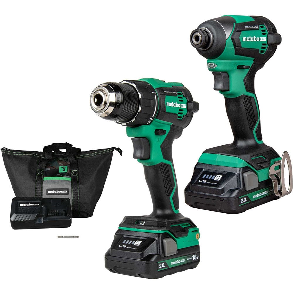 Metabo HPT 18V Cordless Brushless Driver Drill & Impact Driver Combo Kit - KC18DEXQBM