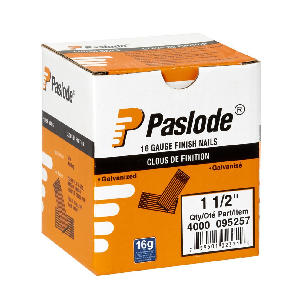 Paslode 16 Gauge 1-1/2 Inch Galvanized Steel Straight Finish Nail, large image number 3