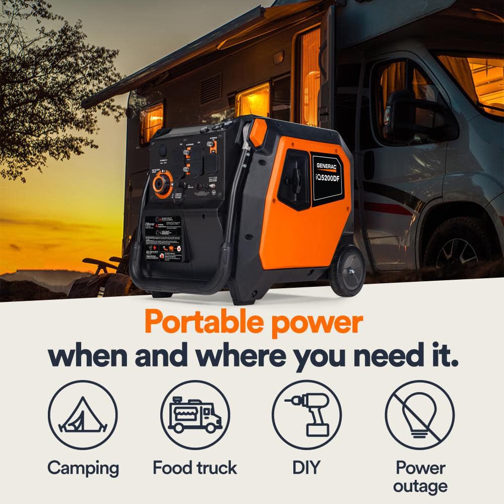 Generac IQ Series 5,200 Watt Dual Fuel 49-State Portable Inverter Generator with COsense Technology, large image number 7