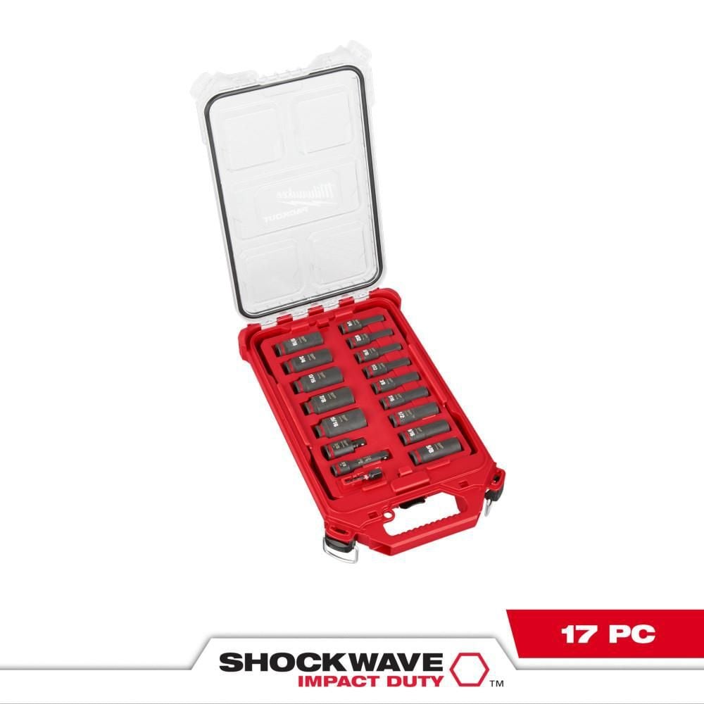 Milwaukee SHOCKWAVE Impact Duty Socket 3/8 Dr 17pc SAE PACKOUT Set, large image number 2