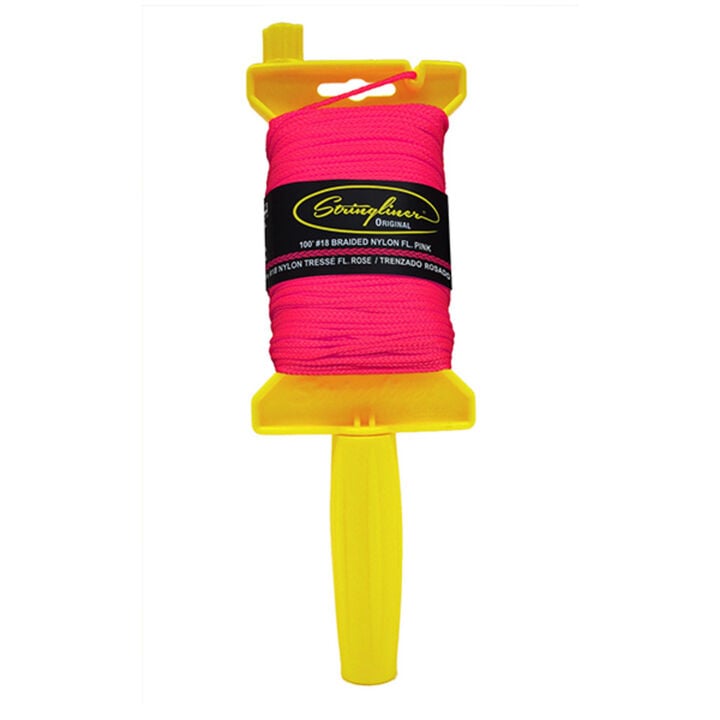 Stringliner Original Braided Fluorescent Pink 100 ft with Reel