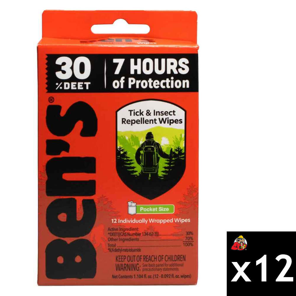 Bens 30 Tick & Insect Repellent Wipes Bundle, 144 Wipes – 06-7085X12