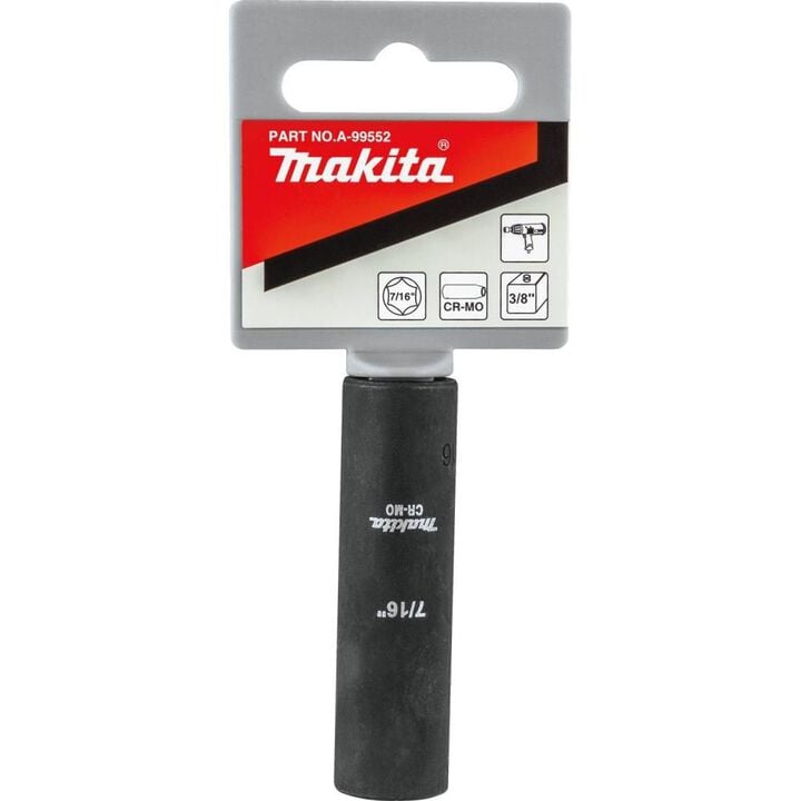 Makita 7/16in Deep Well SAE Impact Socket, 3/8in Drive, large image number 1