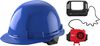 Milwaukee Blue Front Brim Hard Hat with 4pt Ratcheting Suspension Type 1 Class E & BOLT USB Cooling Fan Bundle, small image number 1