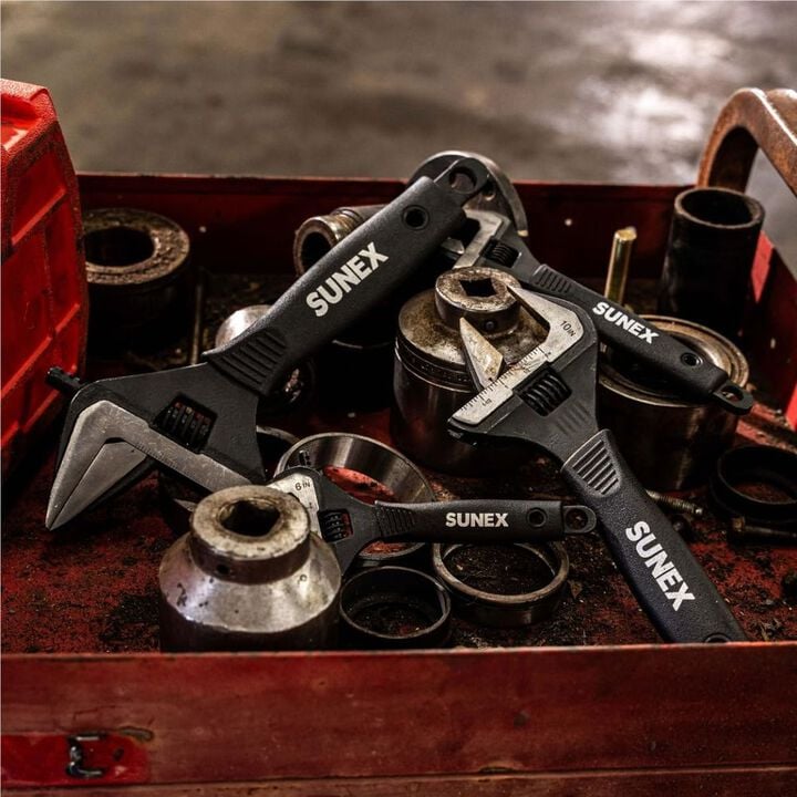 Sunex 6 Inch Wide Alloy Steel Jaw Adjustable Wrench, large image number 4