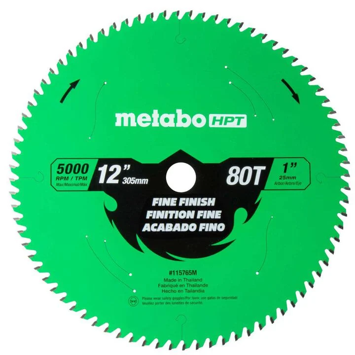Metabo HPT Fine Finish 12 Inch 80-Tooth Saw Blade