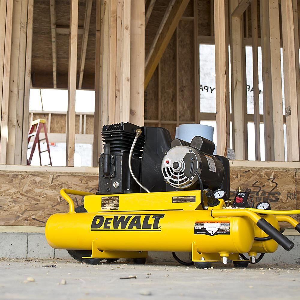 DEWALT 8 Gallon Portable 155 PSI Electric Twin Tank Wheelbarrow Air Compressor, large image number 5