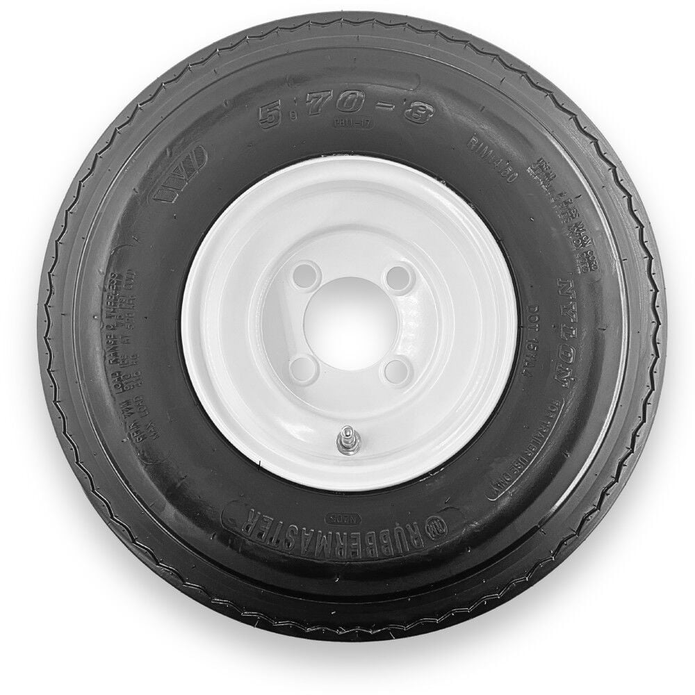 Rubbermaster Tire 5.70-8 4P TL & MTD 8 x 3.75 4 on 4 STAMPED – 598944