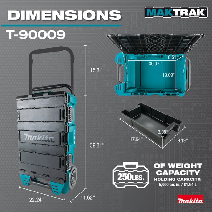 Makita MAKTRAK 3pc Rolling Tool Box and Medium Tool Box Bundle, large image number 4
