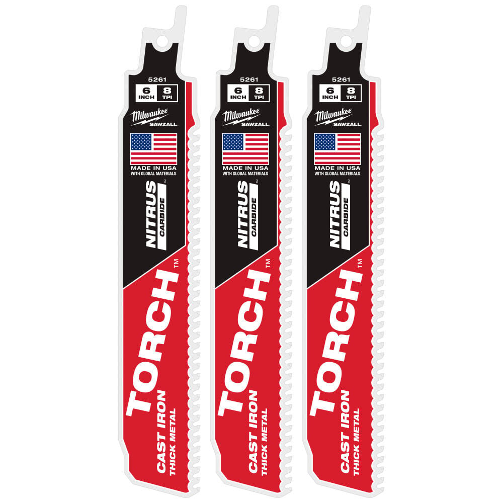 Milwaukee 6inch 7TPI The TORCH for Cast Iron with NITRUS CARBIDE 3PK, large image number 1