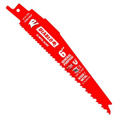 Diablo Tools 6in Bi-Metal Recip Blade for Nail-Embedded Wood Metal and Plastic 5pc