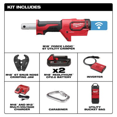 Milwaukee M18 Force Logic 6T Utility Crimping Kit with D3 Grooves-Snub Nose, large image number 1