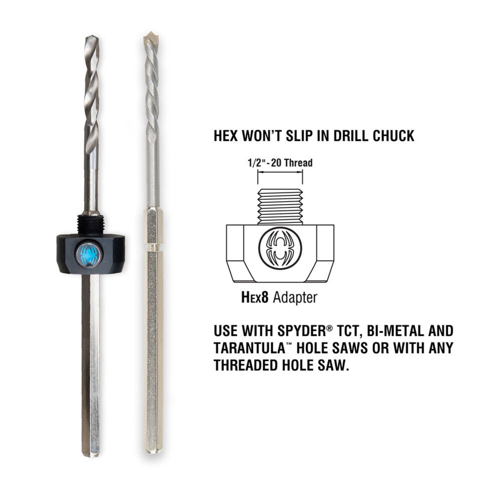 Spyder 3/8 Inch, Hex8 Rapid Core Eject Quick Change Hole Saw Arbor, large image number 4