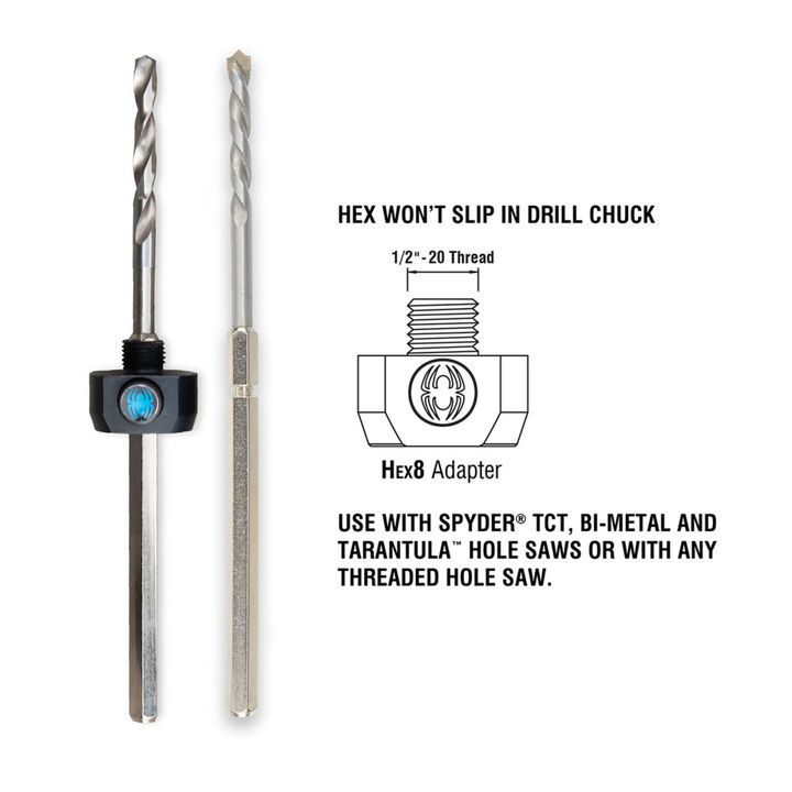 Spyder 3/8 Inch, Hex8 Rapid Core Eject Quick Change Hole Saw Arbor, large image number 3