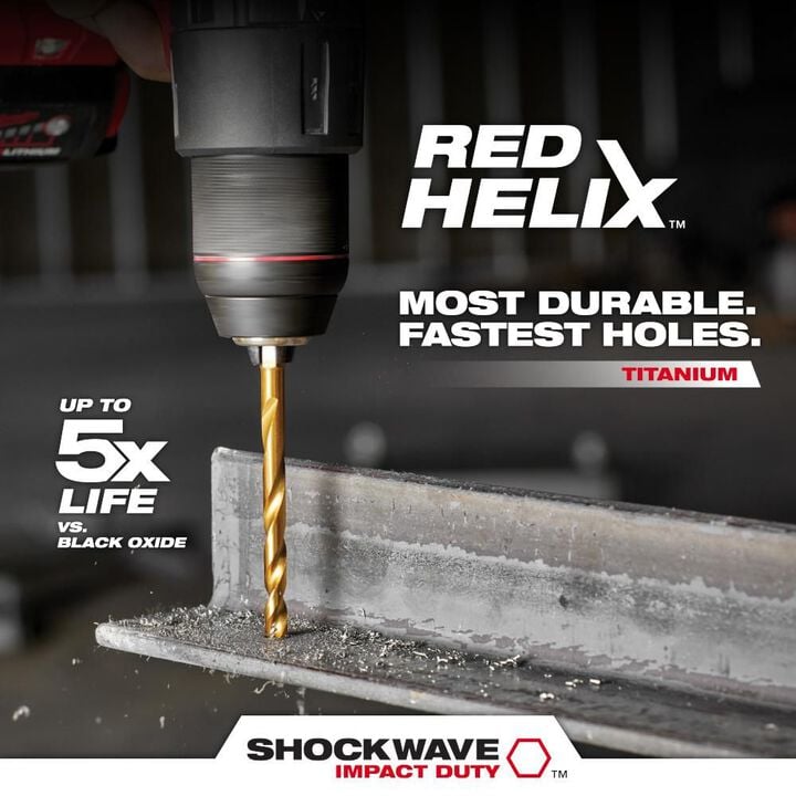Milwaukee SHOCKWAVE Red Helix Drill Bits 4pc, large image number 4