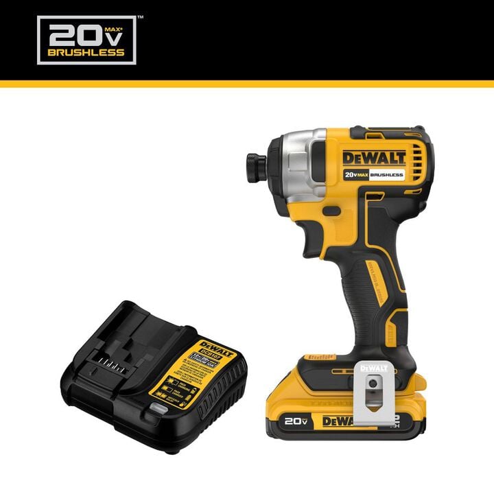 DEWALT 20V MAX Brushless Cordless 1/4 Inch Impact Driver Kit, large image number 2