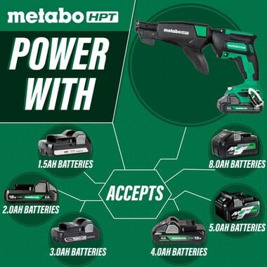 Metabo HPT 18V MultiVolt Cordless Drywall Screw Gun w/ Collated Screw Magazine, large image number 3